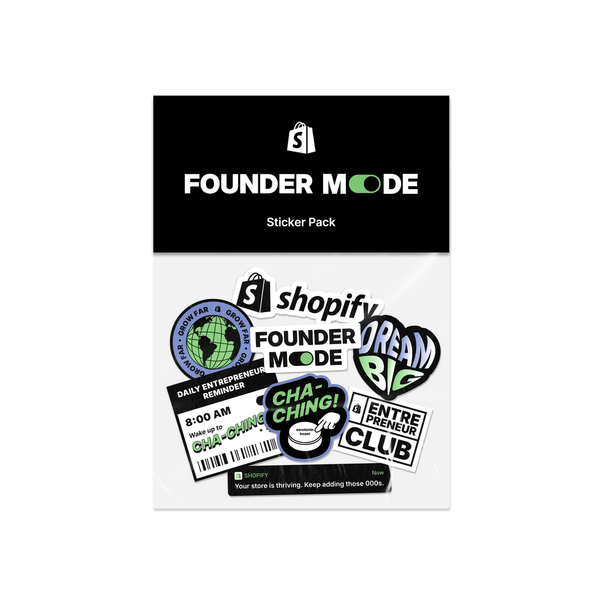 Founder Mode Sticker Pack de Shopify Supply
