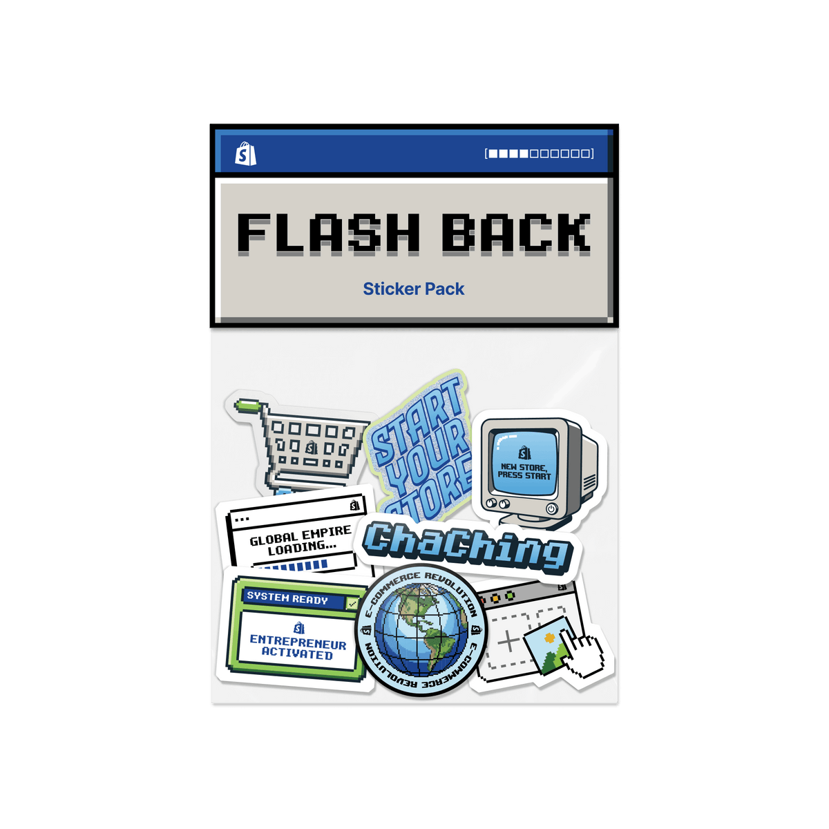 Flash Back Sticker Pack de Shopify Supply