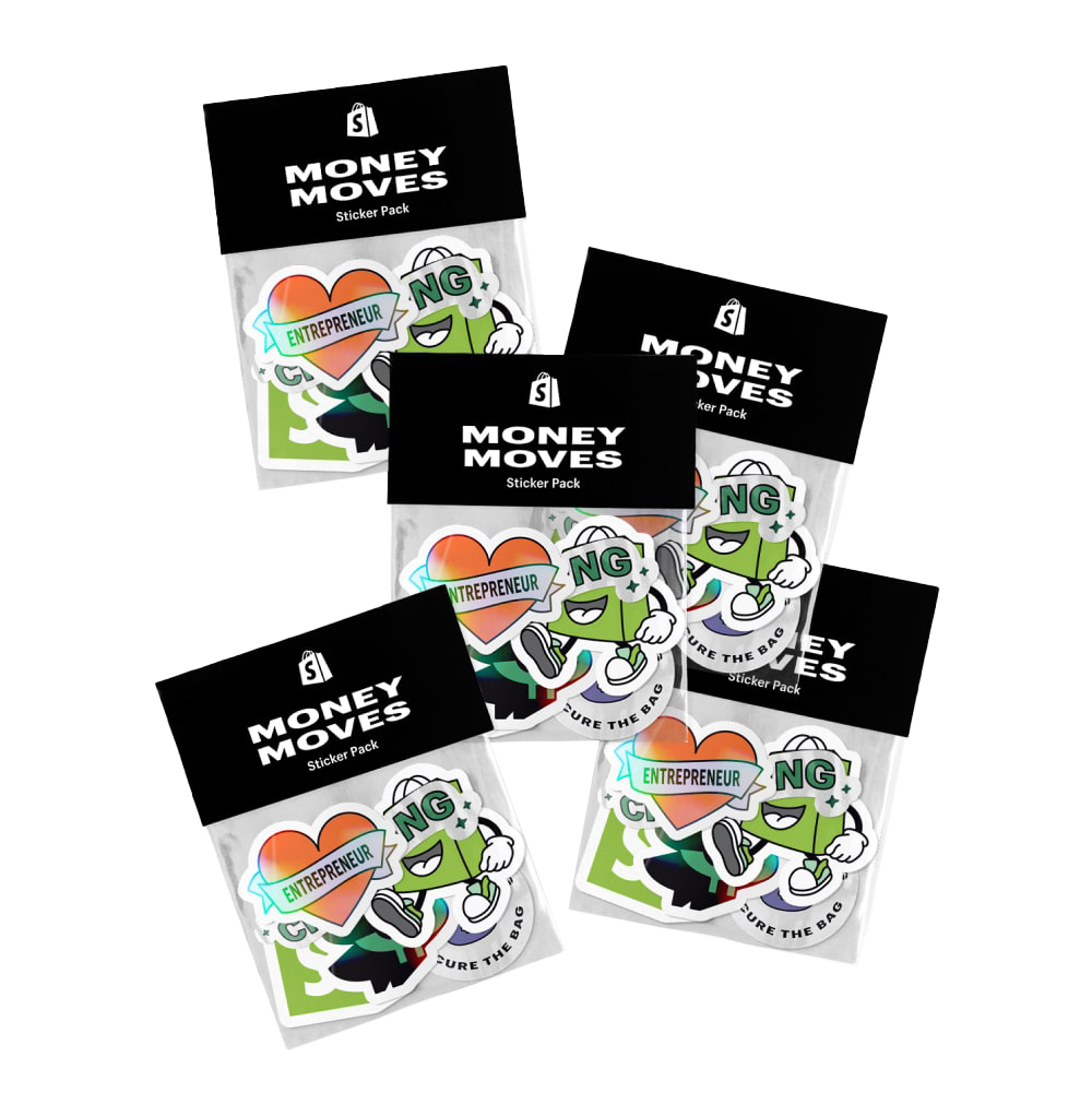 Money Moves Sticker Pack de Shopify Supply